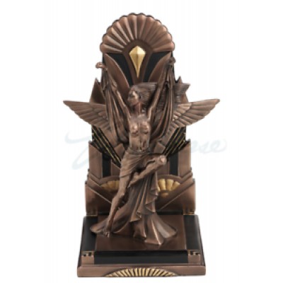 Art Deco Style Female Figure Single Bookend Copper Color Statue Sculpture     223091408320